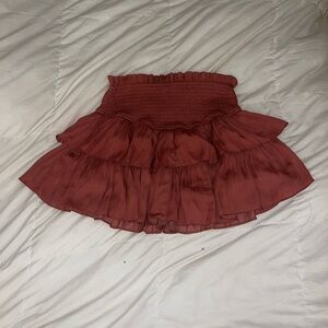 Smocked Waisted ruffled mini skirt by Eesome. Pinky mauve color